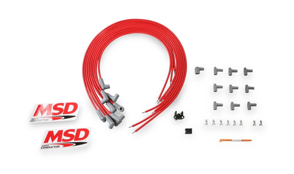 MSD 31229 Red 8.5mm Spark Plug Wire Set Fits 8-Cyl Thunderbird Firebird Nova