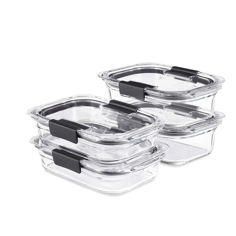 Rubbermaid Brilliance 4-Piece Glass Food Storage Container Set with Lids