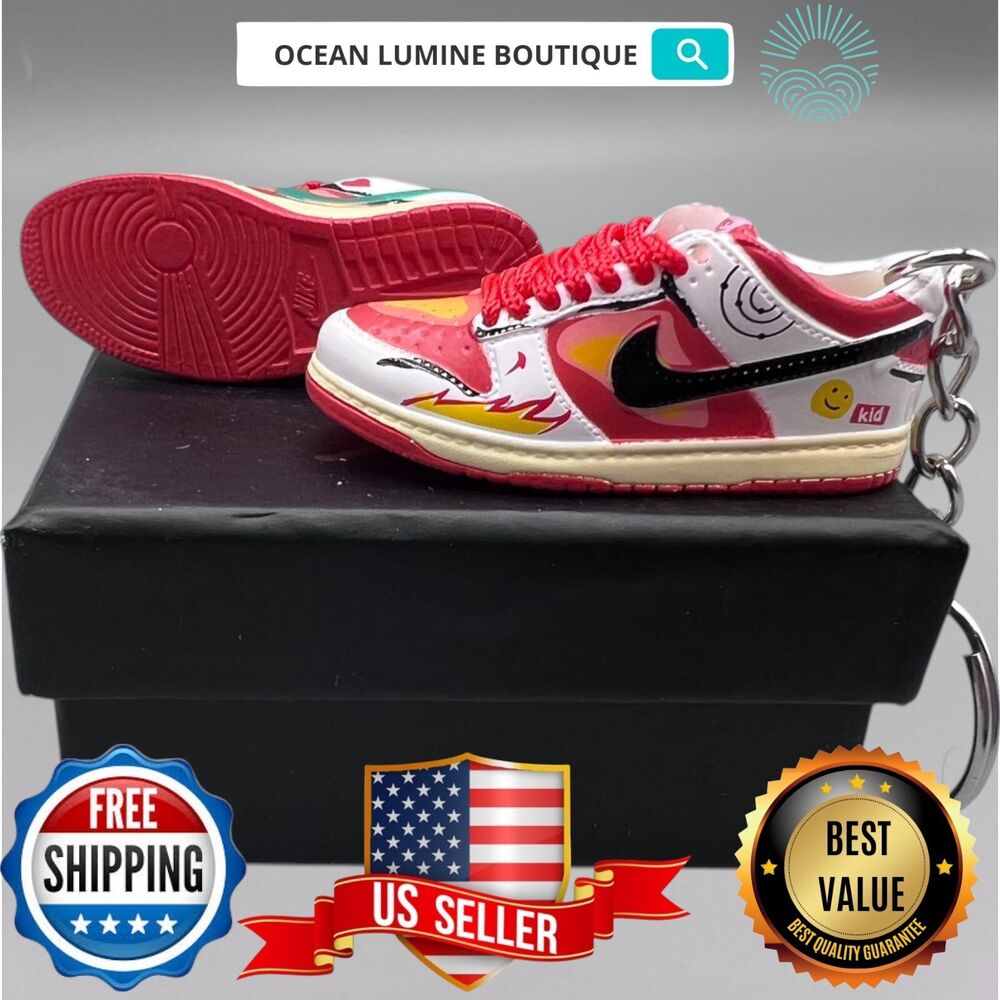 SB DUNK 3D Mini Sneaker Keychain, Jordan Sneaker Collectible, Box Options