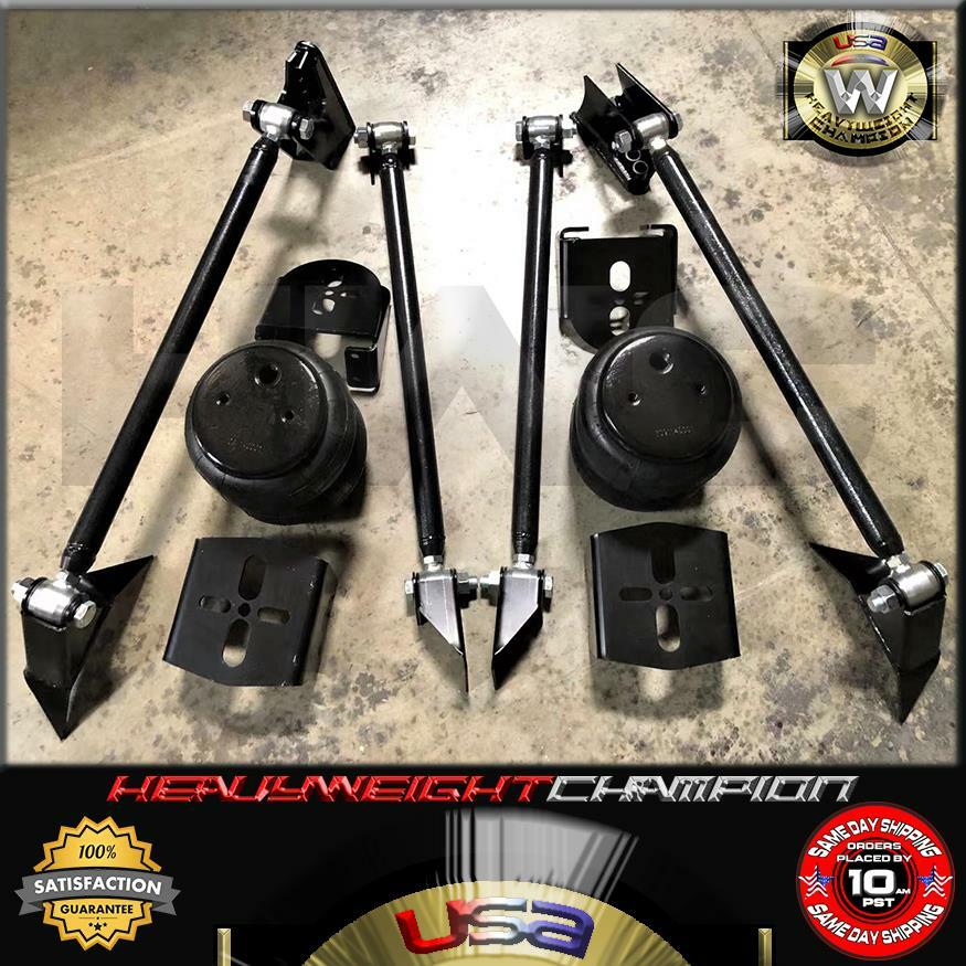 Heavy Duty Triangulated 4 Link Hot Rod Suspension Kit 2600 Air Bags & Rear Mount