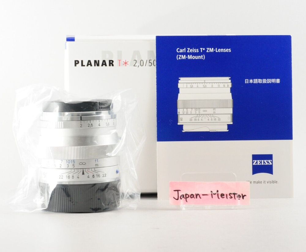 Carl Zeiss Planar T* 50mm F2 ZM for Leica M-Mount MF Lens Silver New in Box