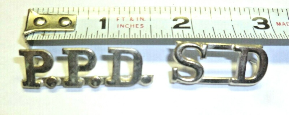 VINTAGE COLLAR EMBLEMS FIRST RESPONDER FIRE POLICE PPD SD
