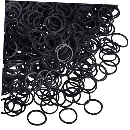1000 Mini Bands Soft Elastic Bands for Kid Hair 1000 Count (Pack of 1) Black