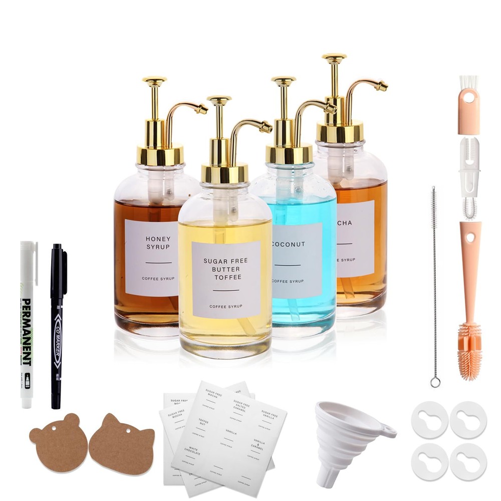 Coffee Syrup Dispenser,Coffee Bar Accessories,Syrup Dispenser for Coffee Bar,...