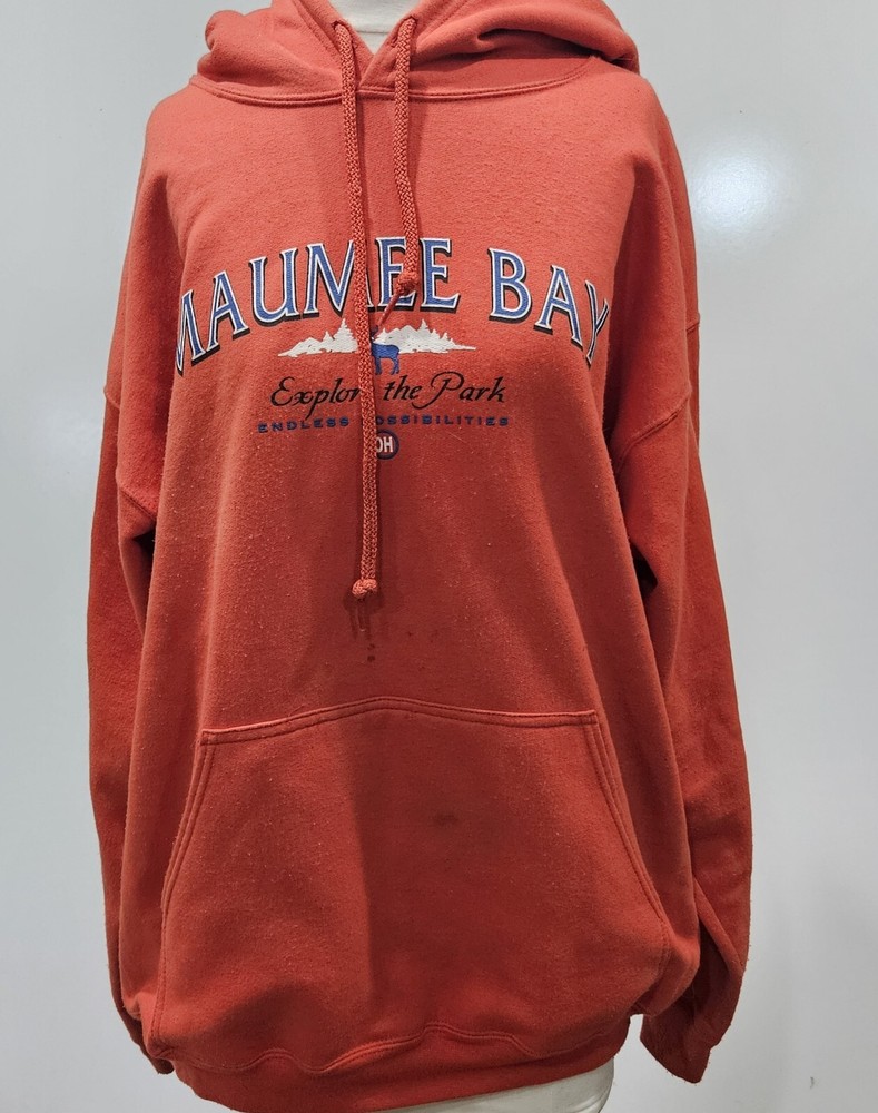 Perrin Wear Vintage Maumee Bay Hoodie Large Explore The Park Sweatshirt Gorpcore