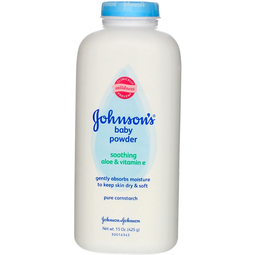 2 Pack Johnson's Baby Powder, Soothing Aloe & Vitamin E, 15 oz