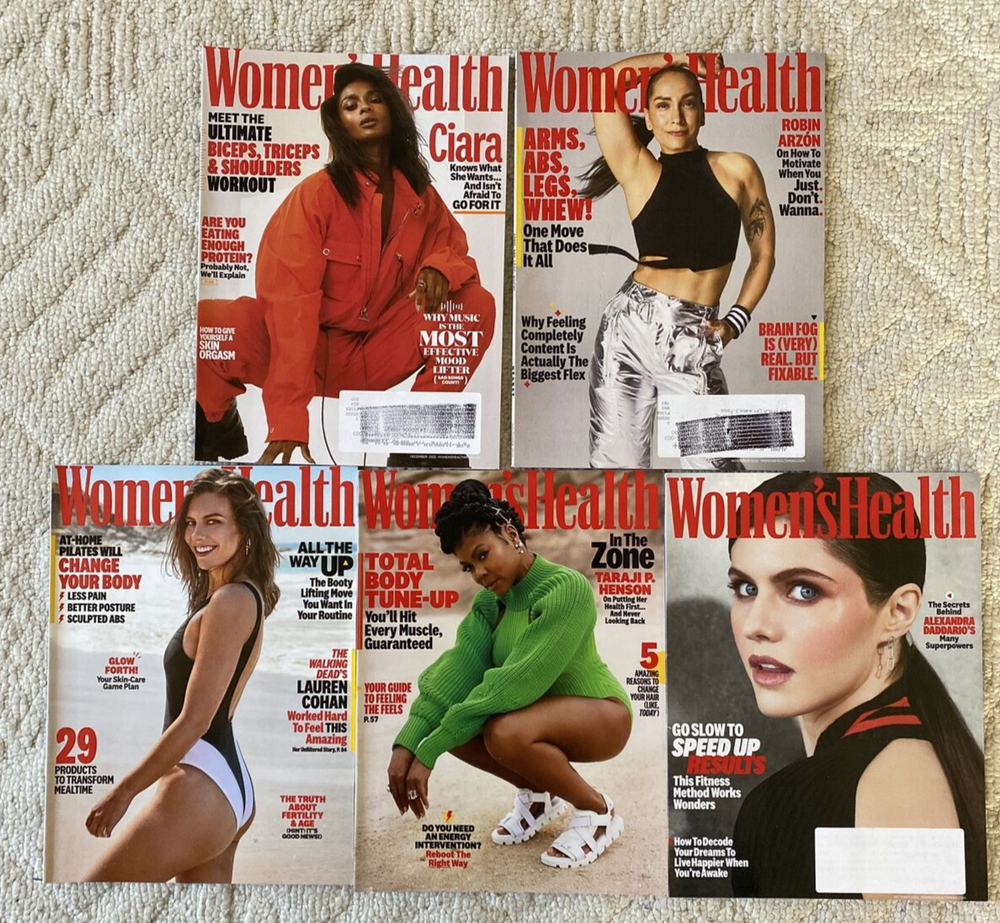 Women's Health Magazine 5 issues Oct. Nov. 2021, Oct, Nov, Dec 2022 Ciara