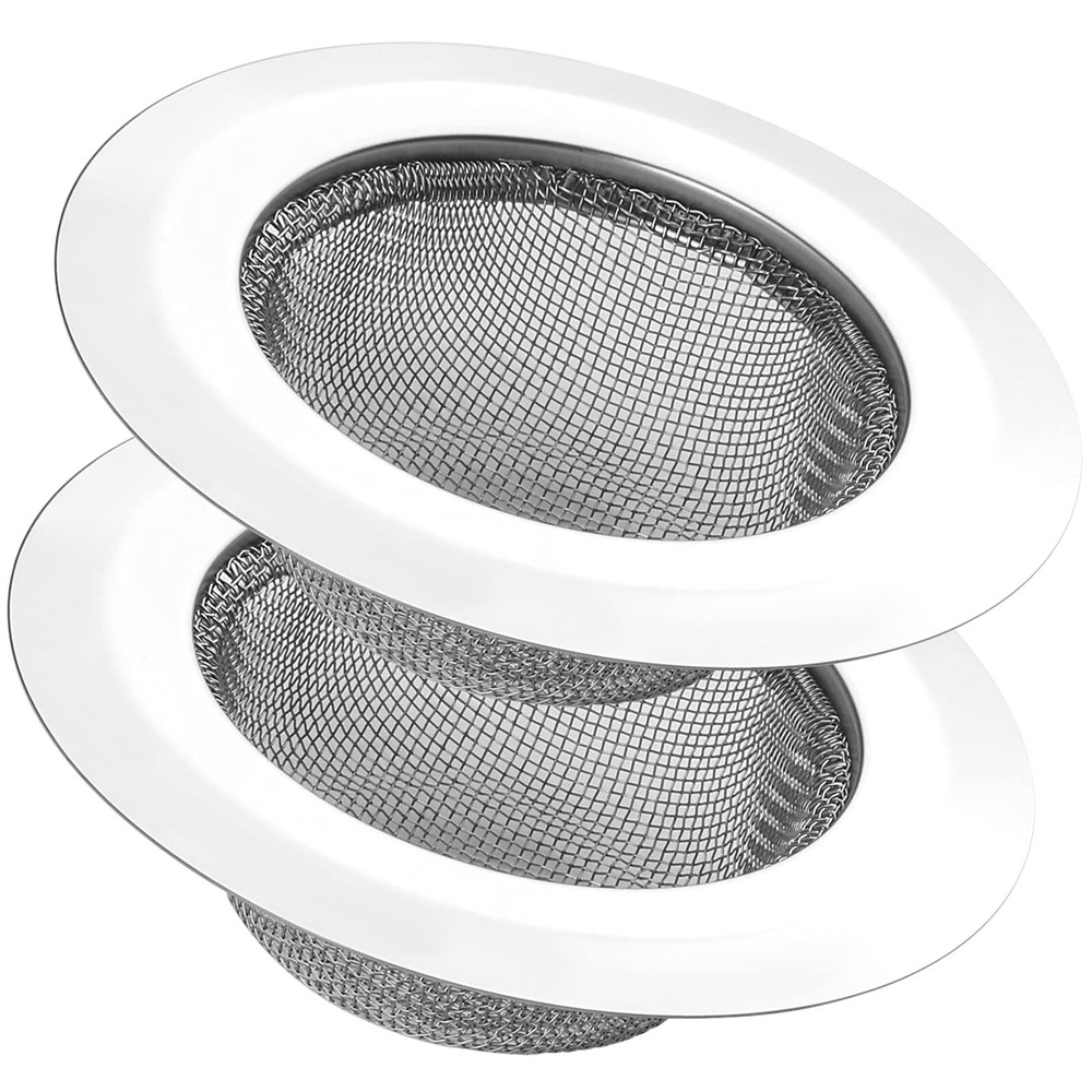 2Pcs Kitchen Sink Strainer, Stainless Steel Mesh Sink Drain Cover, Large Wide...
