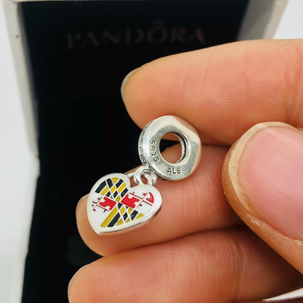 Pandora Maryland Flag Heart Dangle Charm the Dena charm