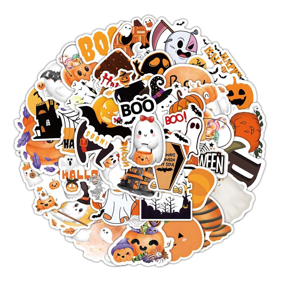 52PCS Halloween Graffiti Stickers Cartoon Cute Little Devil Decoration Stickers