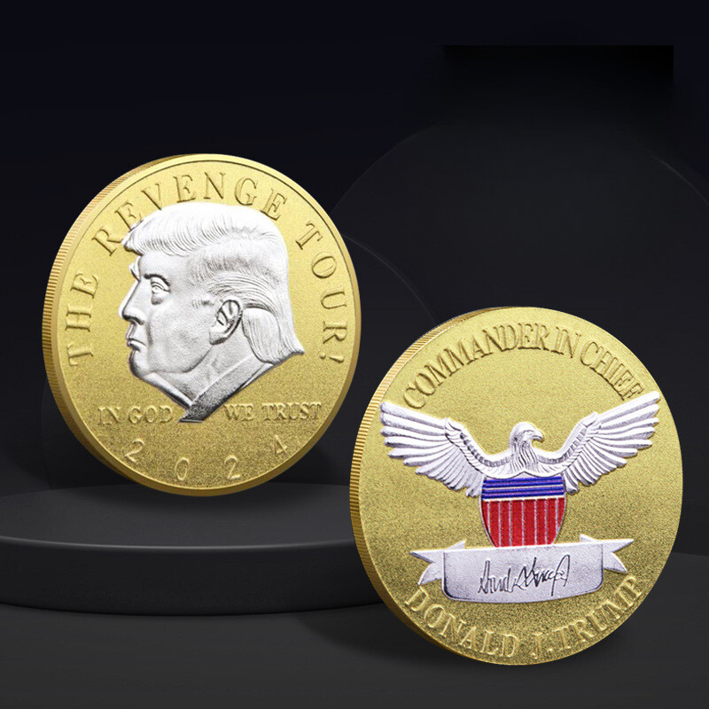 1Pc 45Th President Donald Trump Gold Commemorative Coin 2024 The Revenge Tour