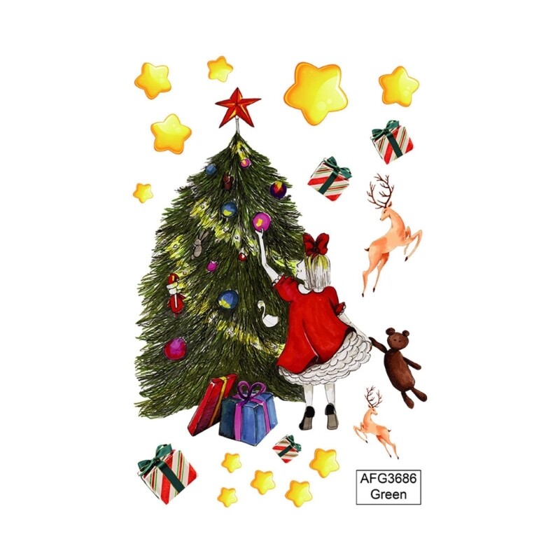 Luminous Girl Window Switches PVC Stickers easy to Apply and Remove Home Decor