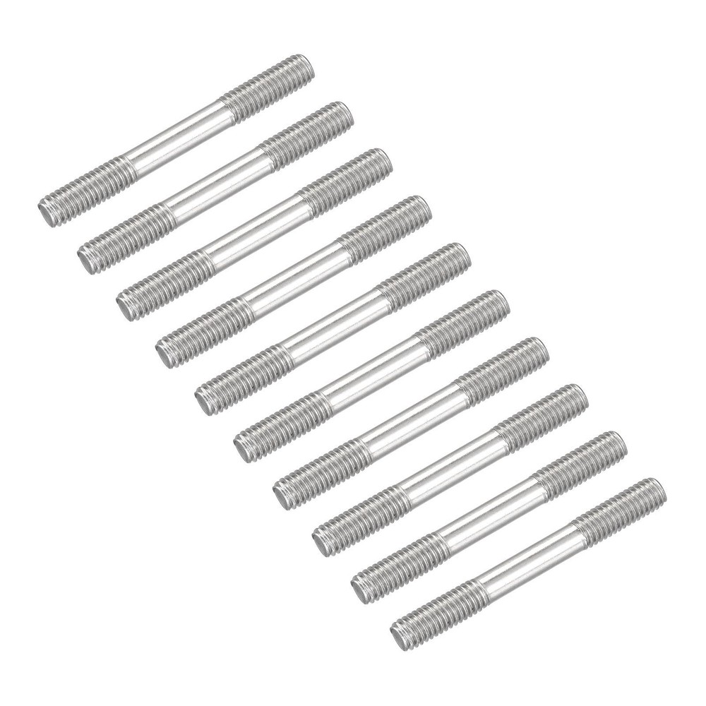 Double Ended Stud Screws (M6 Thread 50mm Length) 50pcs, Stainless Steel Rod Bolt