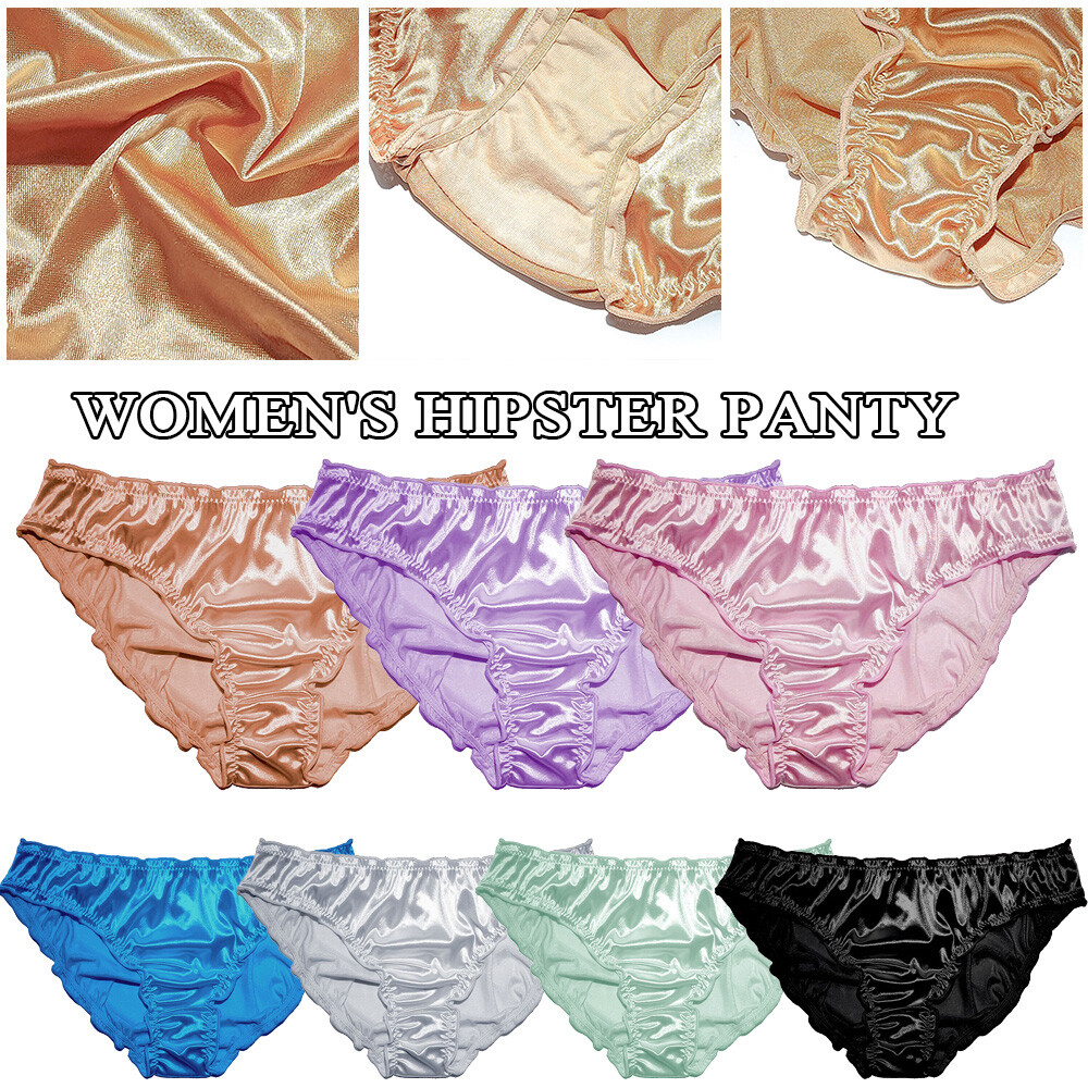 Women's Underwear Panties Thongs Satin Briefs Soft Breathable Low Waist G-stri