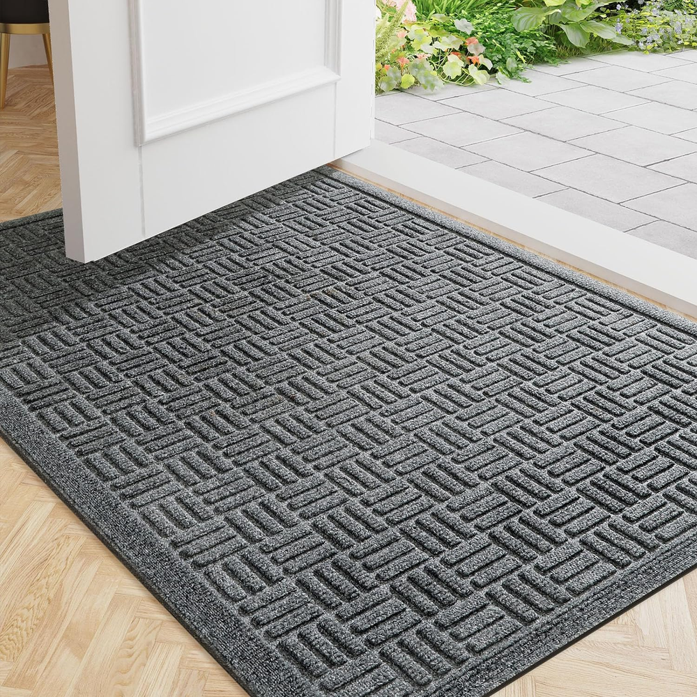 Front Door Mat Indoor Outdoor Entrance, Dirt Trapping Outdoor Welcome Mats, Non-