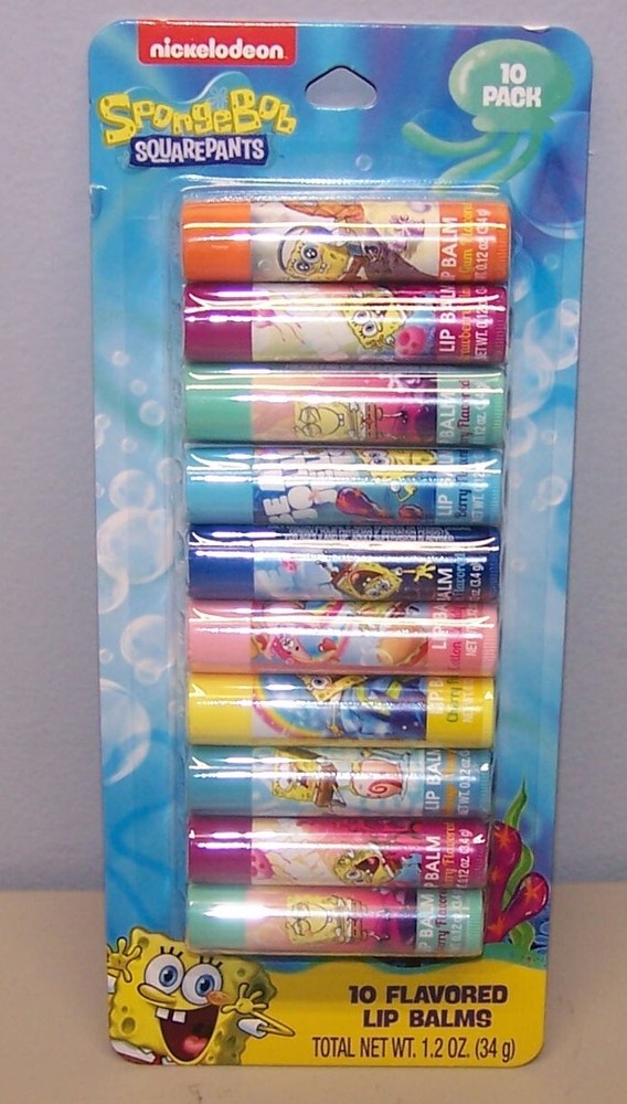 SpongeBob SquarePants 10-Flavor Lip Balm Set for Kids