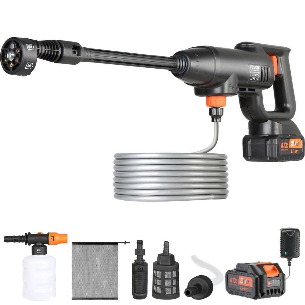 Portable 580-PSI Cordless Pressure Washer with 6-in-1 Nozzle & 1.1 GPM Flow  