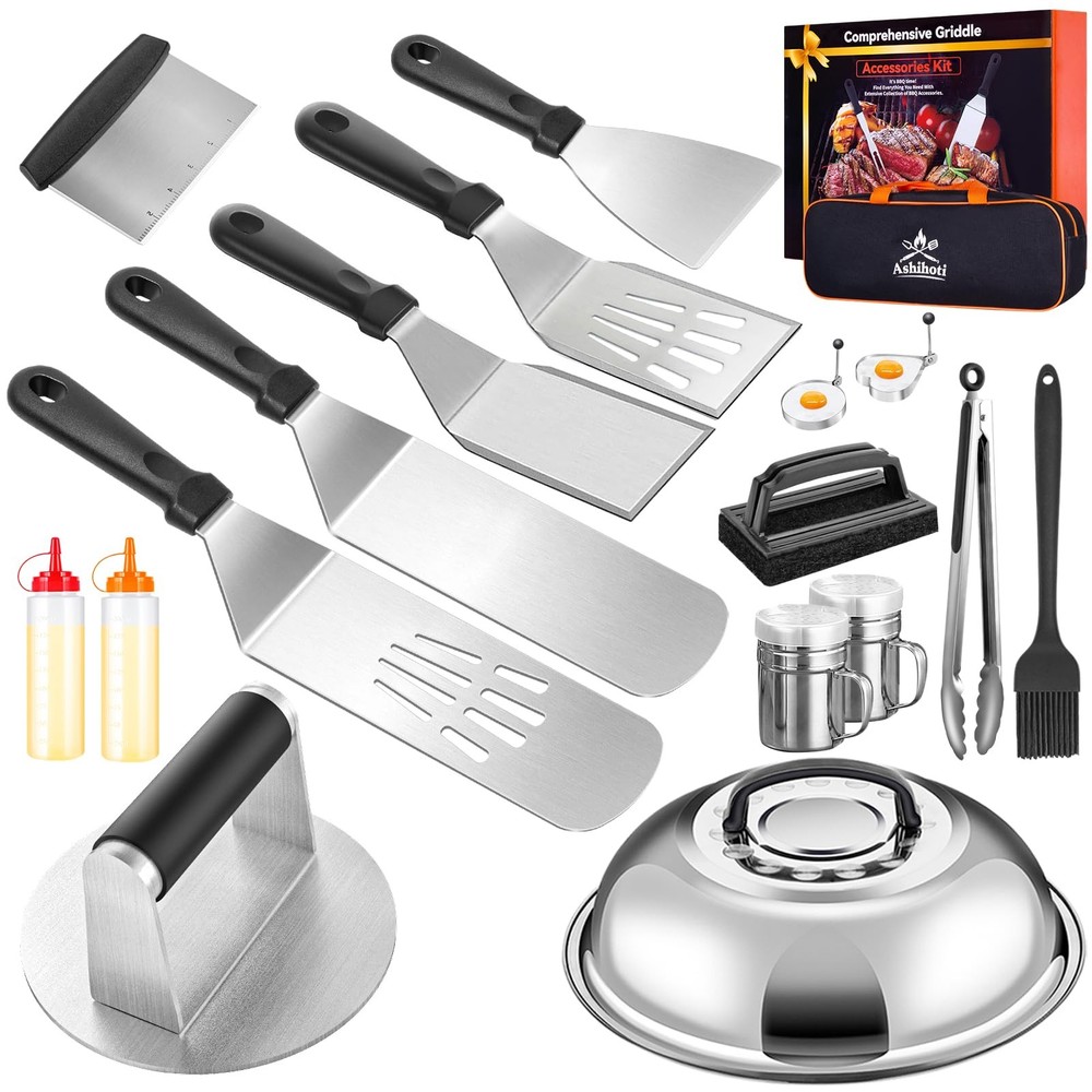 Blackstone Griddle Accessories Kit with Smashed Burger Press 19Pcs BBQ Tools