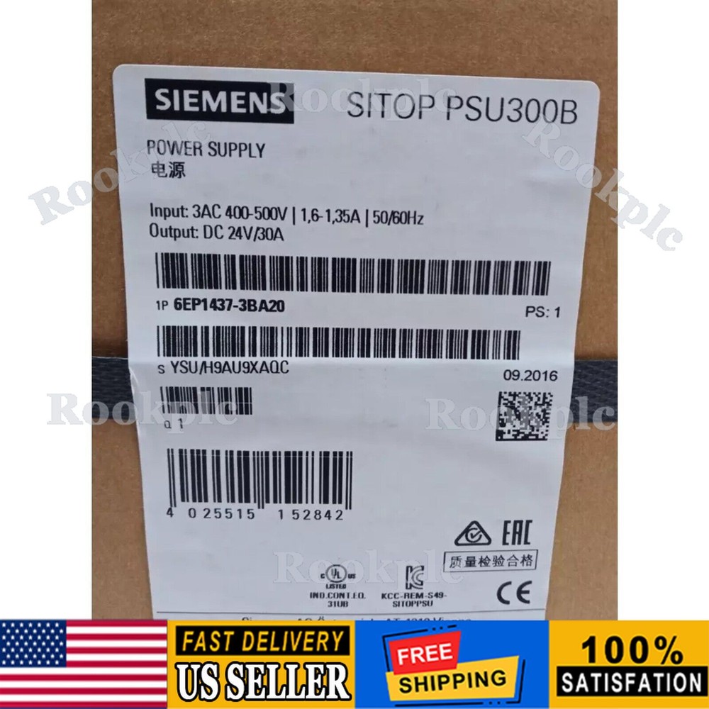 New Siemens 6EP1437-3BA20 SITOP PSU300B Stabilized Power Supply 6EP1 437-3BA20