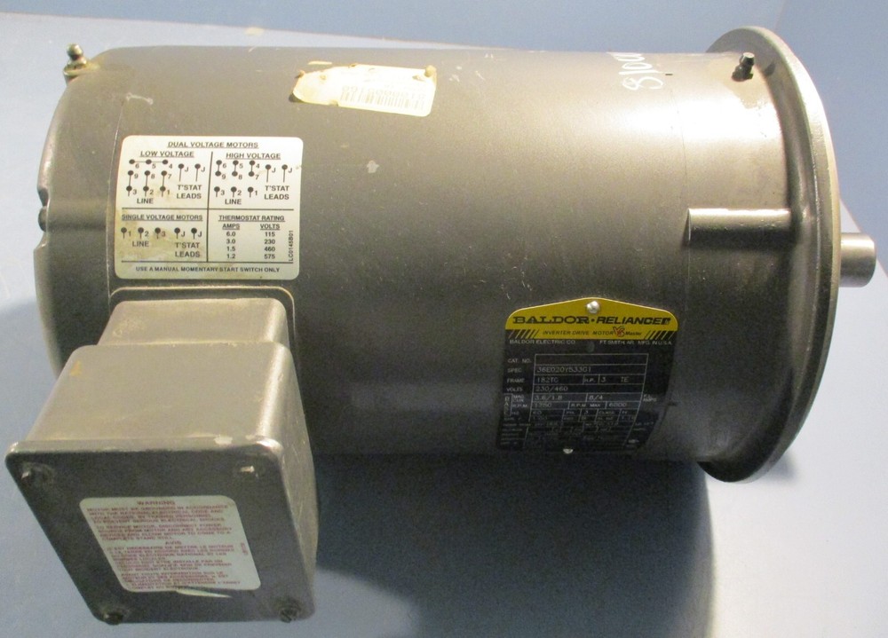 Baldor Inverter Drive Electric Motor 1750 Rpm 1.00 Sf 230V 60Hz