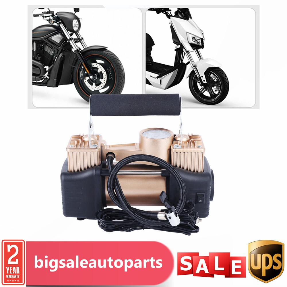 12V Heavy Duty Double Cylinder Air Pump Compressor for Car Tires 150PSI