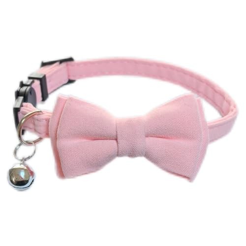 Pink Breakaway Bow Tie Cat Collar with Bell Safety 1-Pack