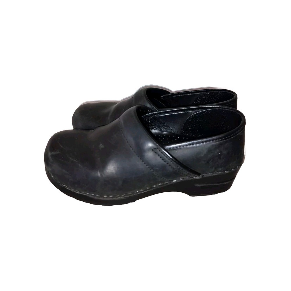 Dansko Women’s Pro Black Leather Suede Clog Mule Size 40 9.5-10