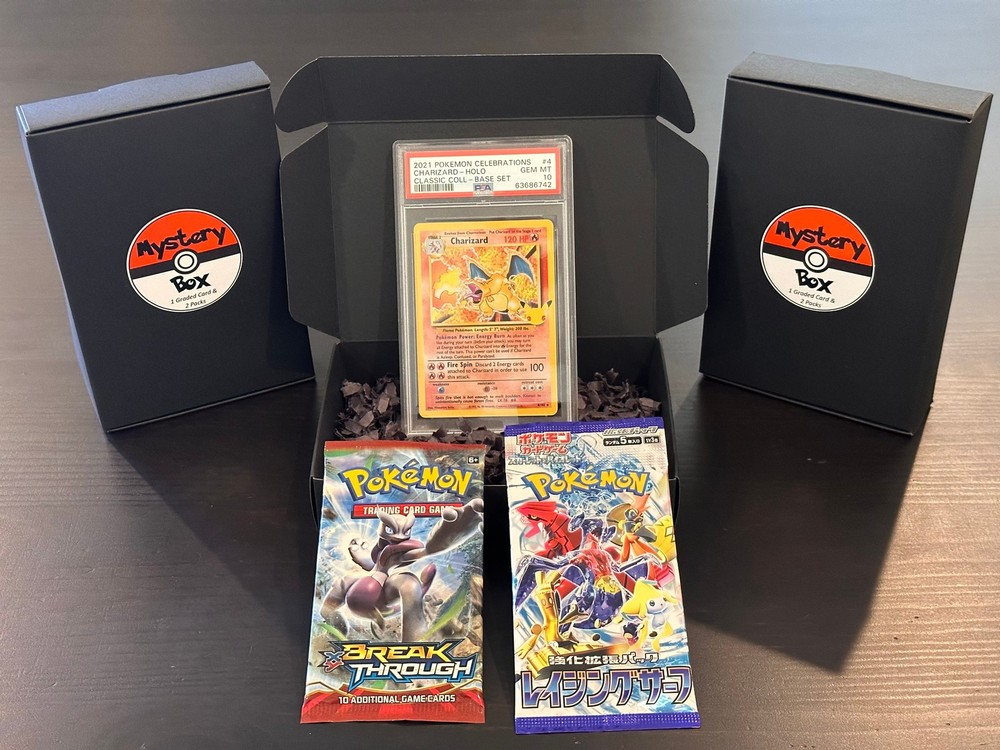 Pokemon Mystery Box with Graded PSA BGS CGC Card Packs Vintage Cards Extras  