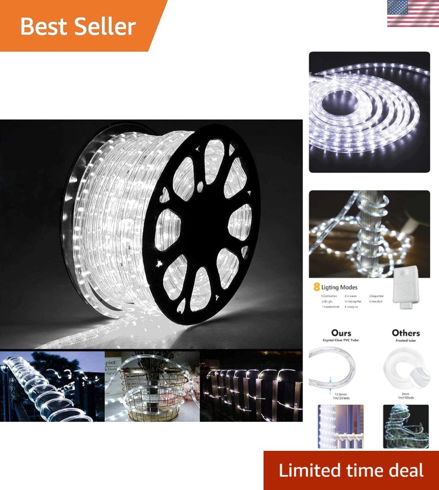 200ft LED Rope Lights Outdoor, 1440 LED Flexible Tube Lights with 8 Modes, Wa...