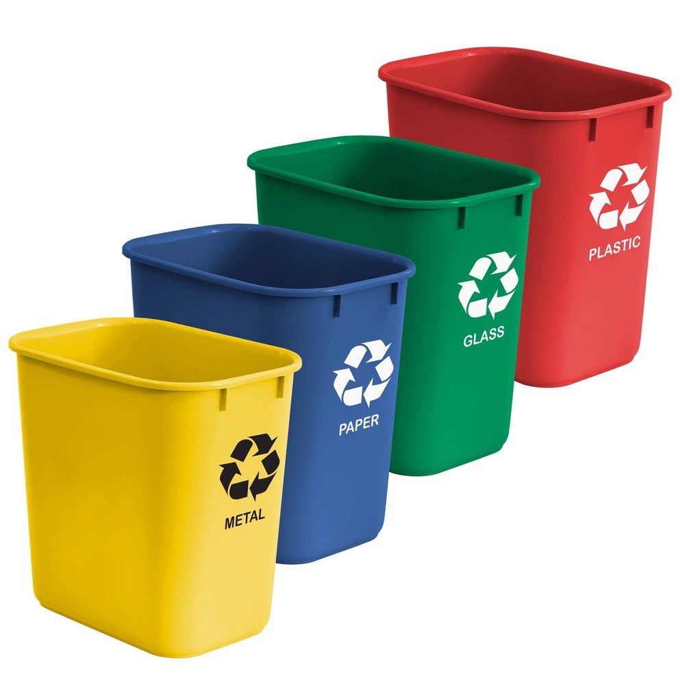 Wastebasket Bin for Recycling, 6.75 Gallon/ 27 Quart/ 24 Liter (Made of Plast...