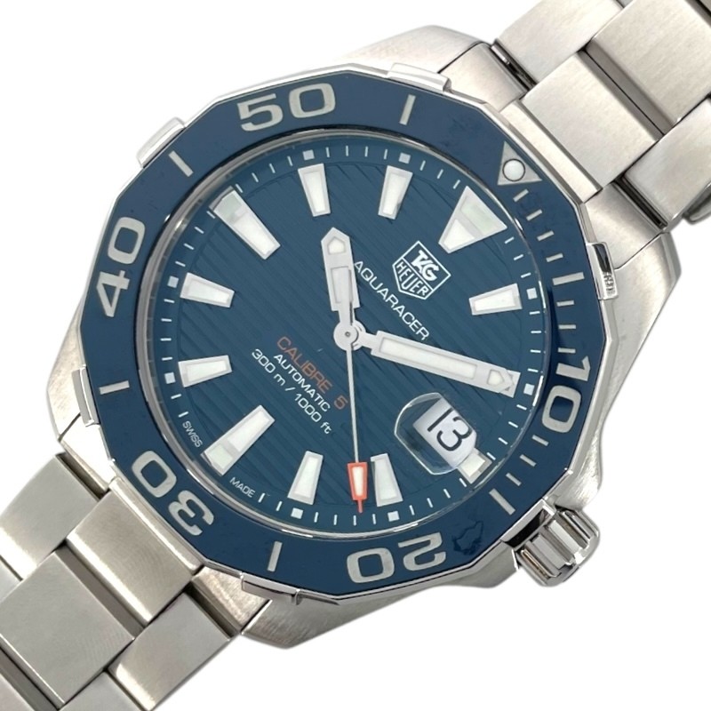 TAG Heuer Aquaracer Caliber 5 300M Blue Dial Men's Stainless Steel Watch WAY211C Pre-Owned