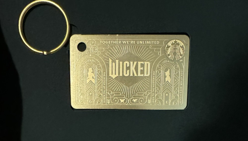 New Starbucks Wicked LE Gold Keychain GC Unopened and Loaded w/$50 In Hand
