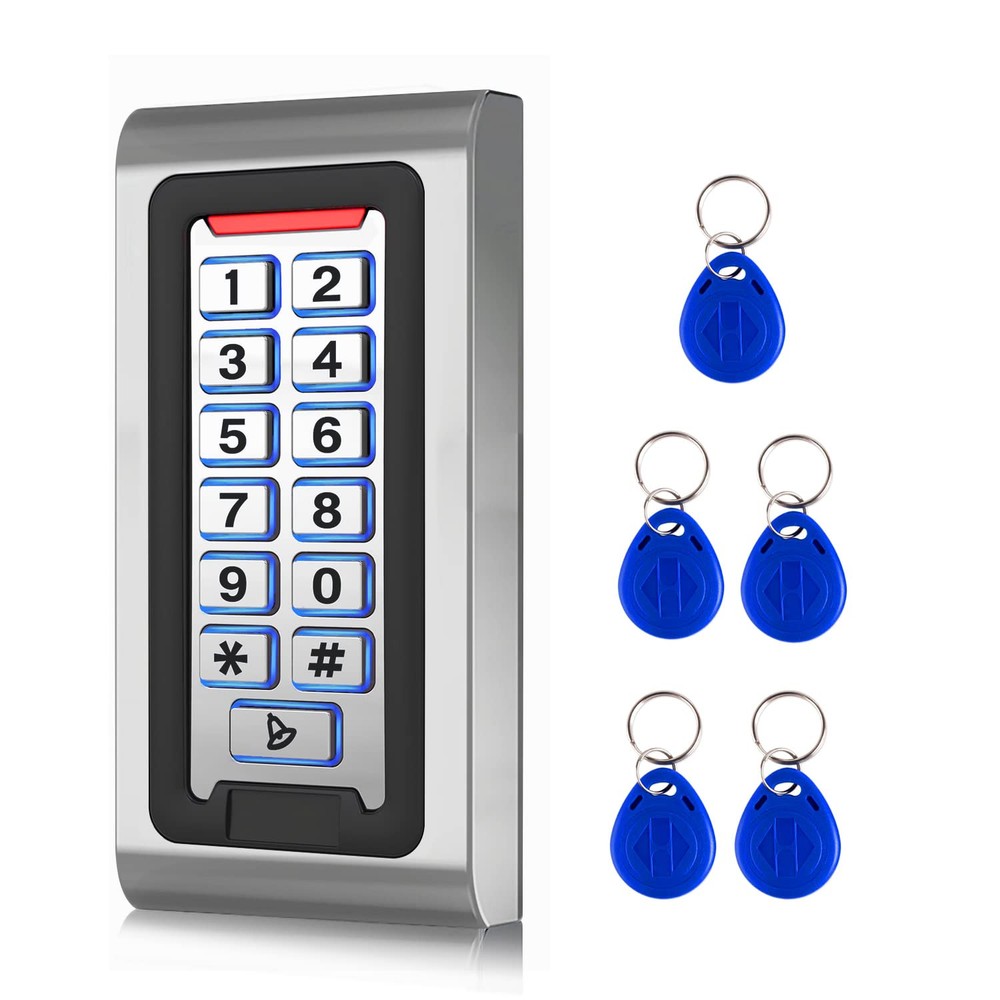 Stand-Alone Door Access Control System with Password Keypad & 5 Proximity Keycards