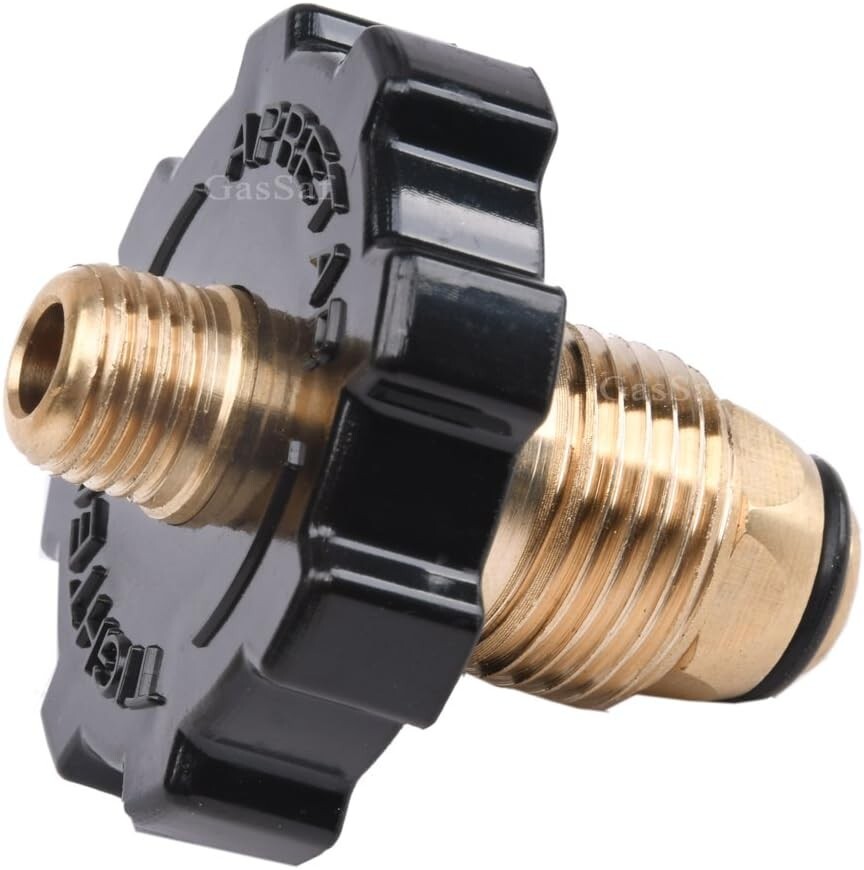 Soft Nose POL Propane Gas Tank Adapter Plug with Excess Flow X 1/4Inch Male Pipe