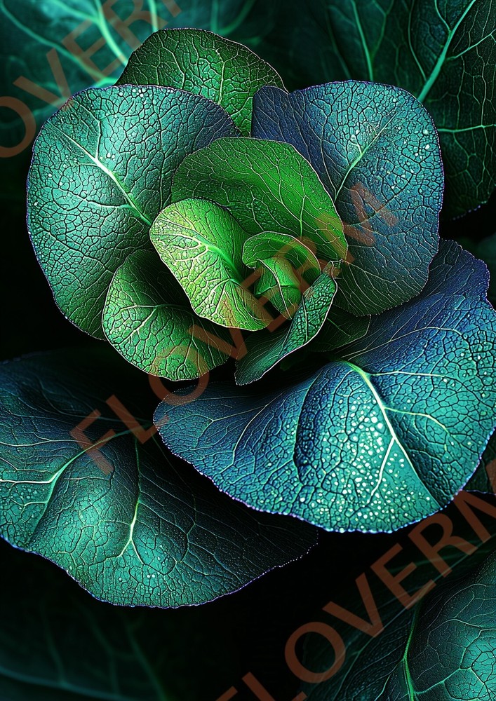 Exquisite Green Floral Art Wall Poster Modern Home Decor Digital Photo Print