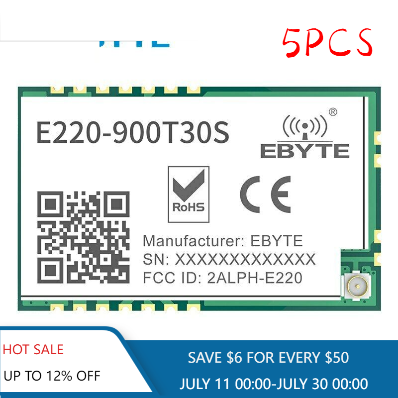 5X IOT Wireless LoRa Module RSSI ISM 868-915MHz 30dBm Module LoRa Spread FSKSMD-image