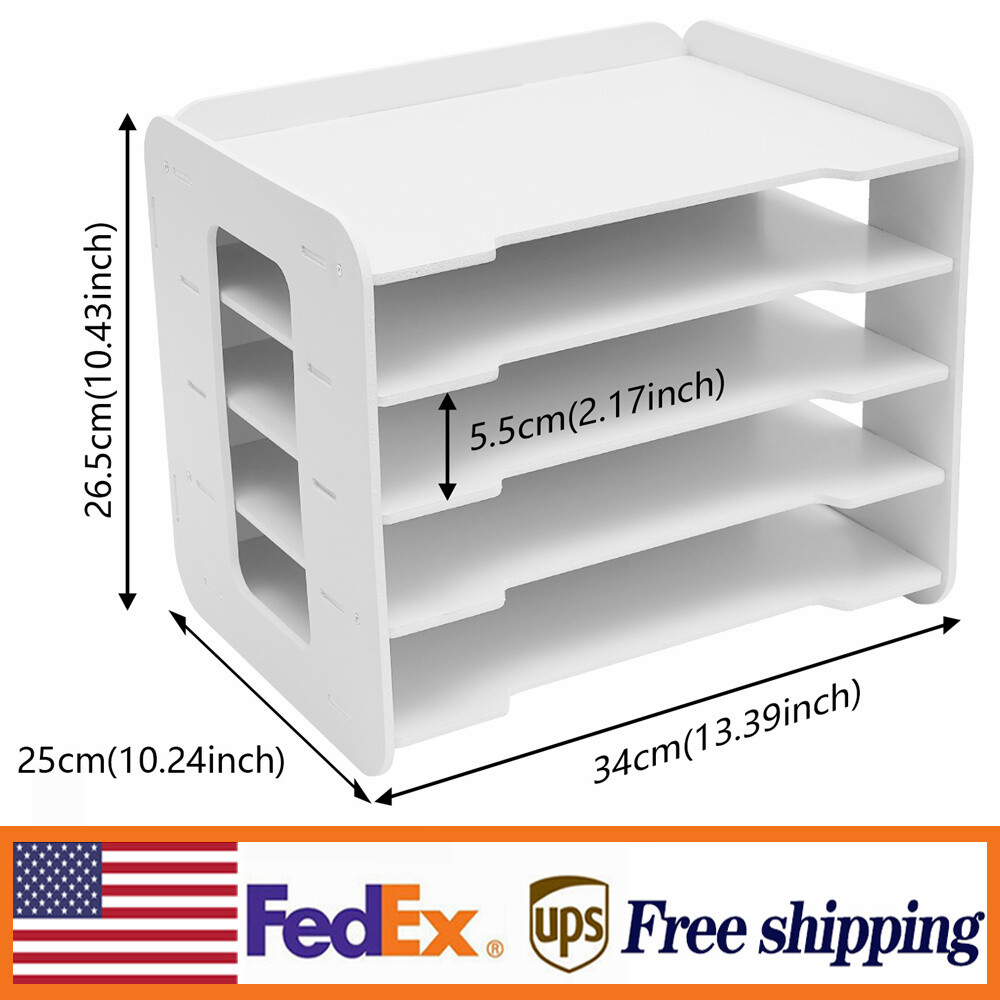 5-Tier Stackable Desktop File Organizer for Papers & Documents