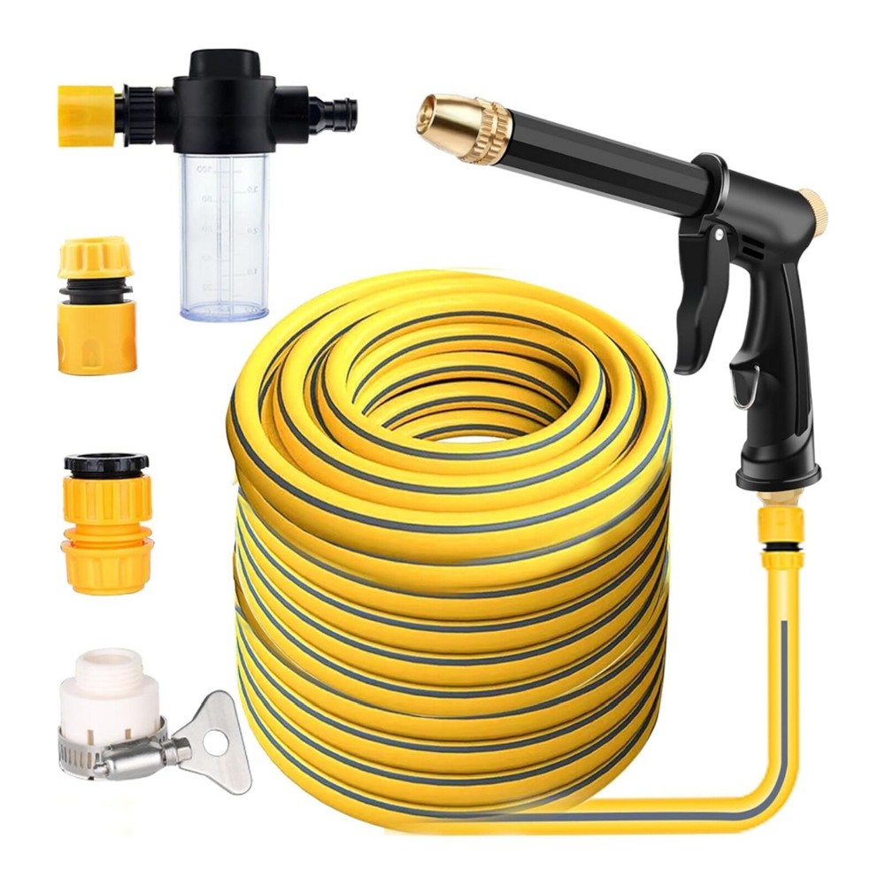 High Pressure Water Spray Gun Car Wash Metal Brass Nozzle Garden Hose Pipe Lawn