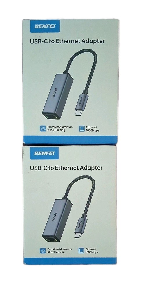 BENFEI USB-C to Ethernet Adapter Thunderbolt 3/4 Compatible Lot of 2