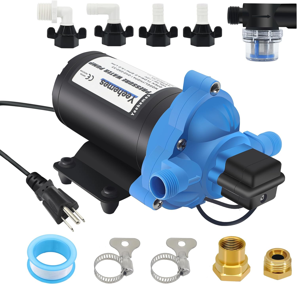 On Demand Pump T33, Water Transfer Pump 110V, 4 GPM 45 Psi Brass Connector Self