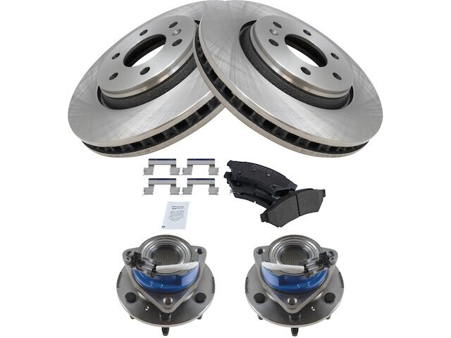 TRQ Front Brake Pad Rotor & Wheel Hub Kit for 2006 Pontiac Montana 54VYCB