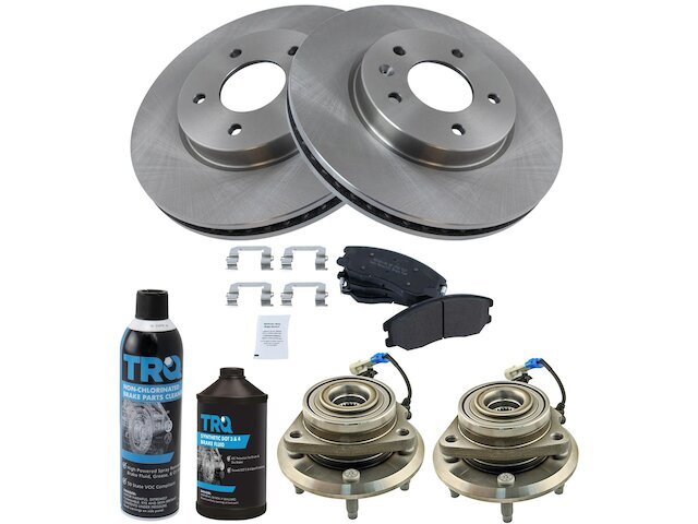 TRQ Front Brake Pad Rotor & Wheel Hub Kit for 2007-2009 Suzuki XL7 95WQZN