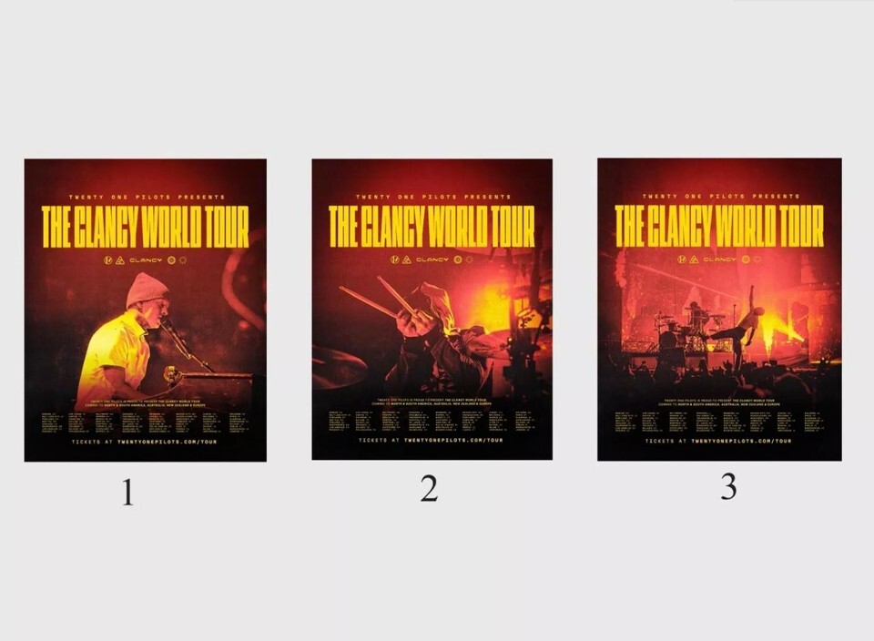 Twenty one pilots presents The Clancy World Tour 2024 Poster
