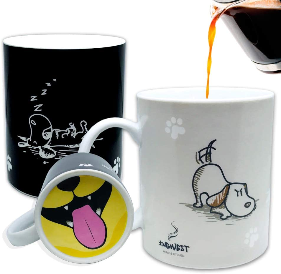 Heat-Activated Dog Design Coffee Mug – Color Changing Fun
