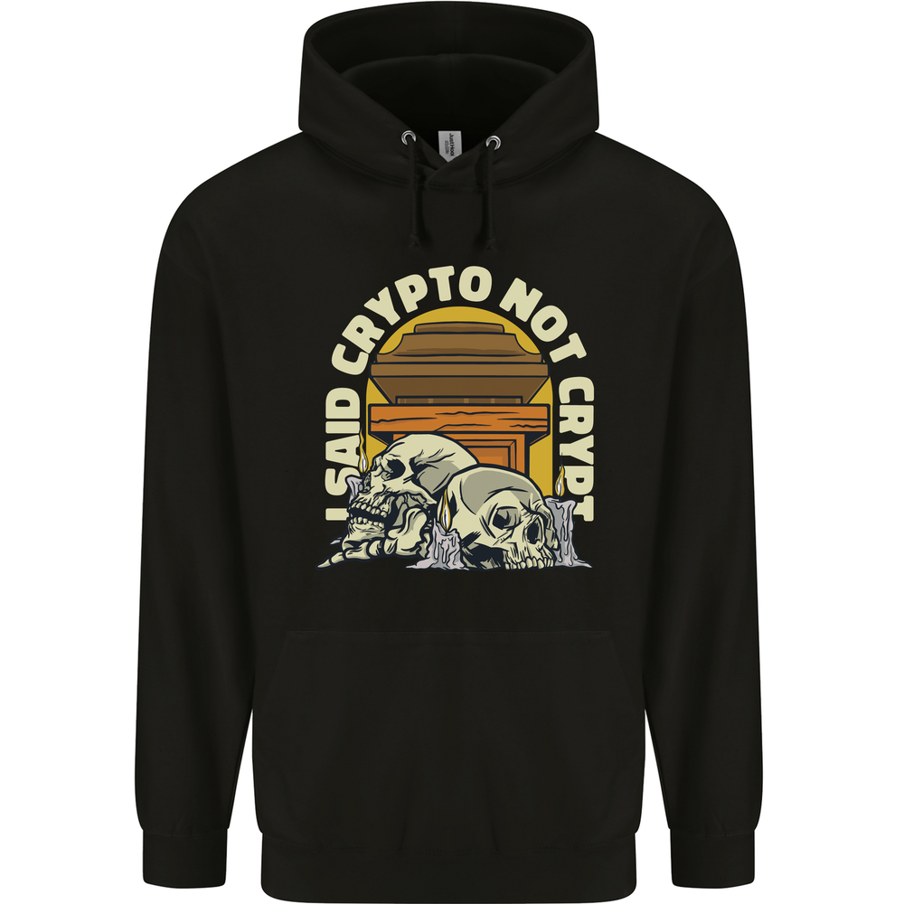 Crypto Not Crypt Funny Cryptocurrency Skulls Mens 80% Cotton Hoodie-image
