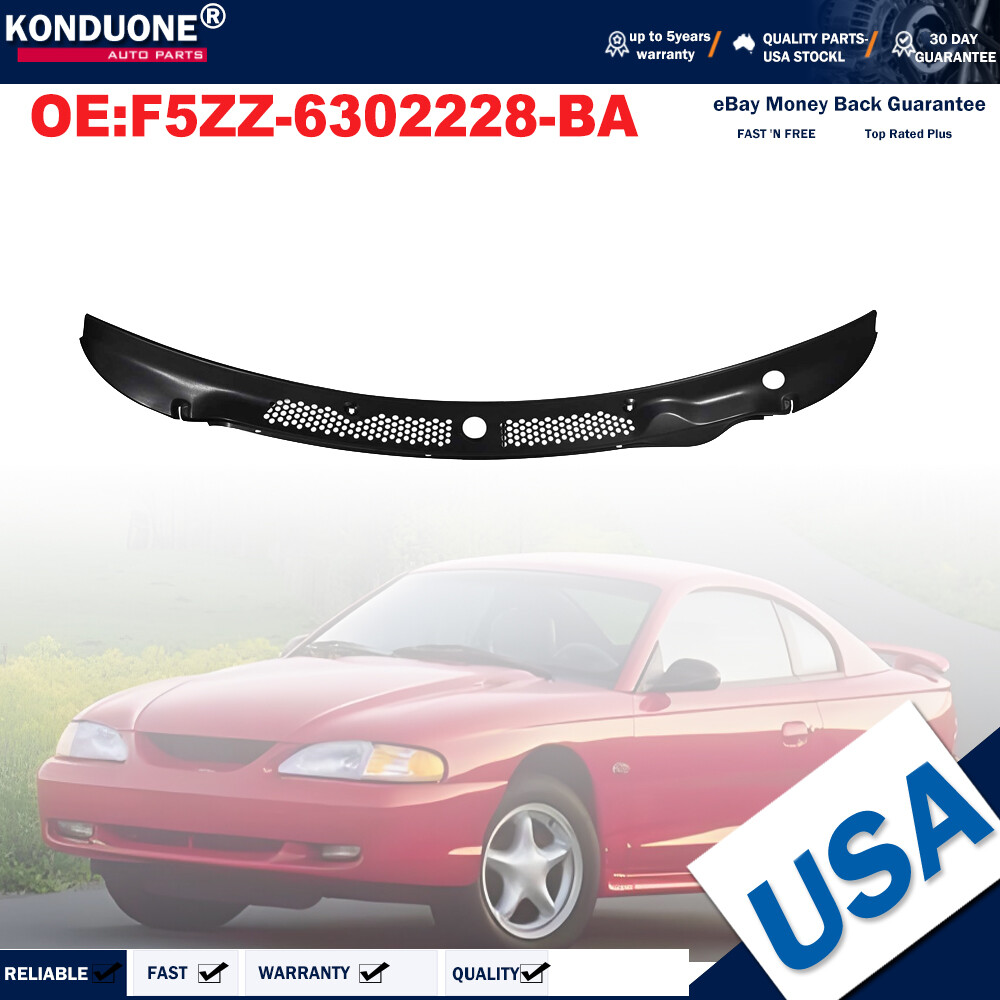 For 1994-1998 Ford Mustang / Cobra Cowl Vent Windshield Wiper Grille Cover Panel