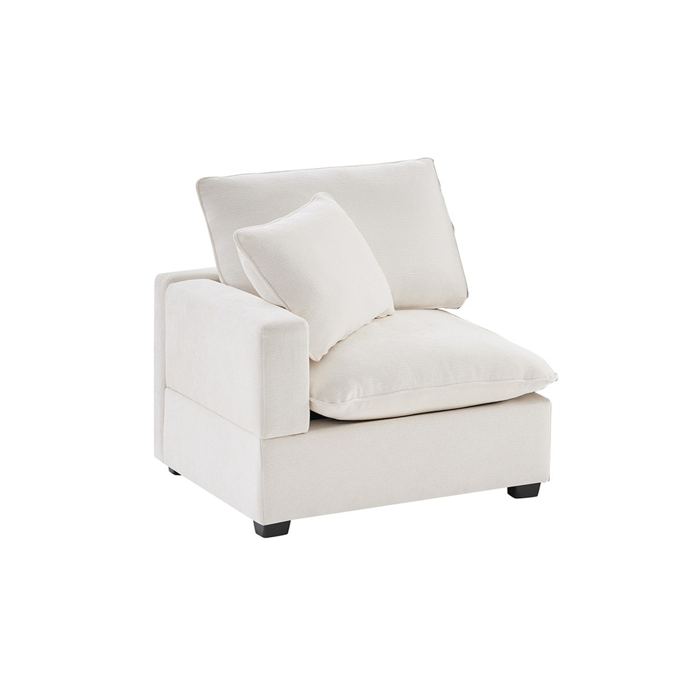 31.5x30 Inch Left Seat Module for Modular Sectional Sofa in Soft Chenille, 2 Color Options