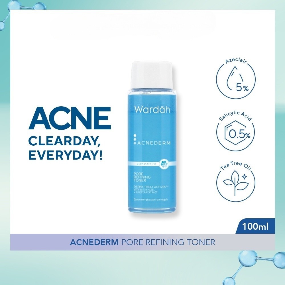 WARDAH Acnederm Pore Refining Toner 100 ml Witch Hazel Extract Refines Pores