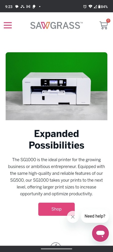 SAWGRASS VIRTUOSO SG1000 Sublimation Printer Bundle