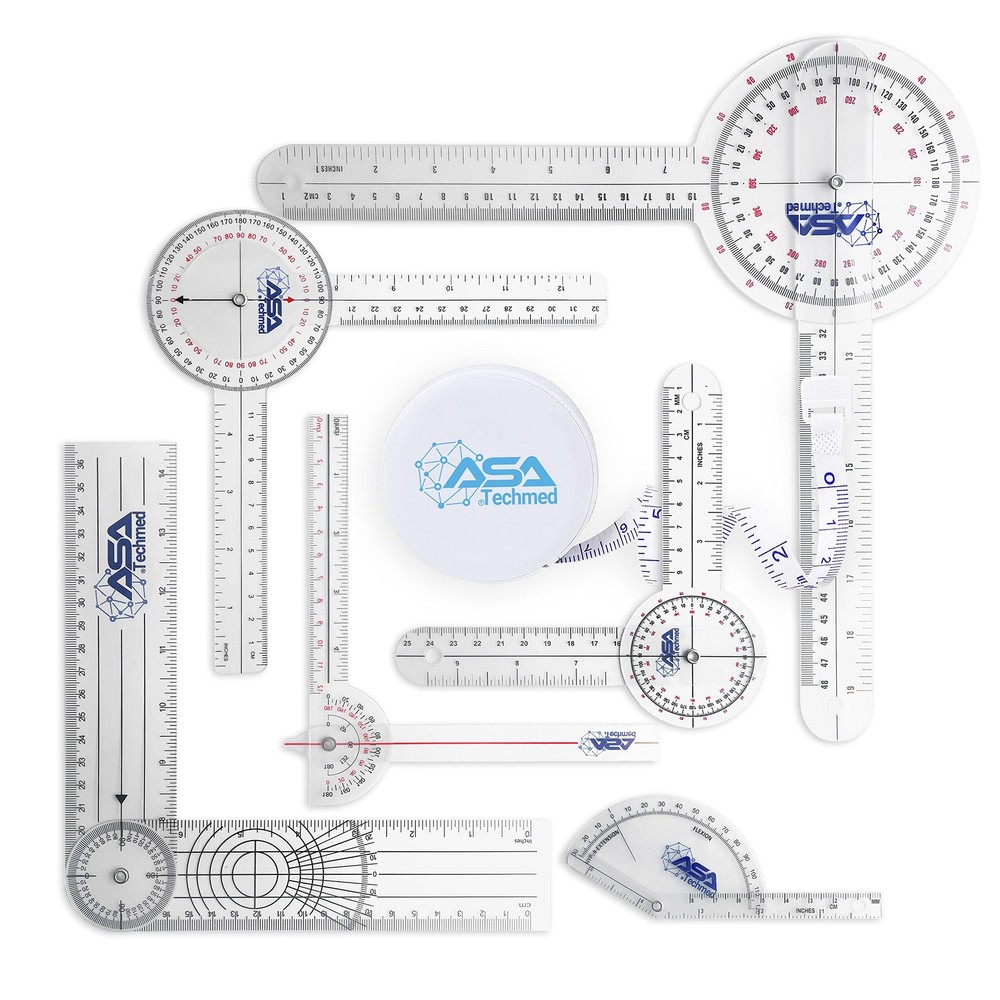Goniometer Complete Set 6 Pieces + Body Measuring Tape - Physical Therapy, Oc...